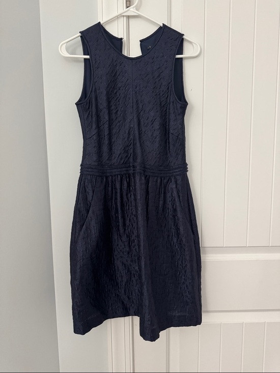 Theory Dresses & Skirts - Theory Navy Sleeveless Textured A-Line Dress